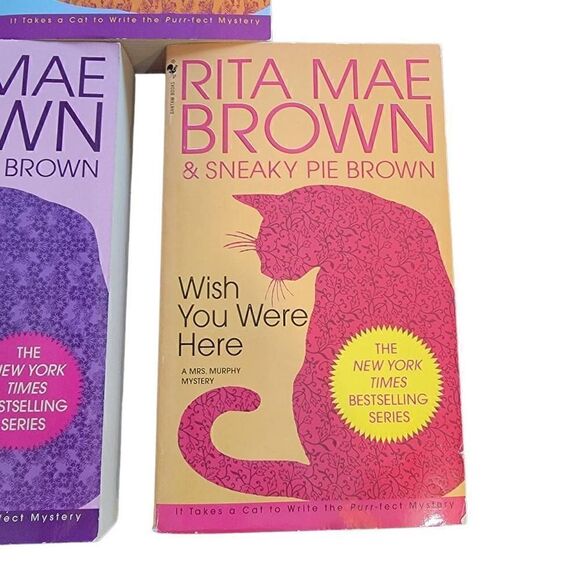 Rita Mae Brown Cat Book Lot 3 Murder She Meowed Cat On The Scent Wish You Were H - Picture 4 of 6